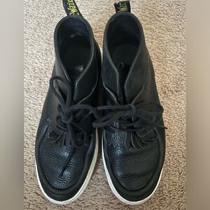 Dr Martens air cushion black leather ankle boots